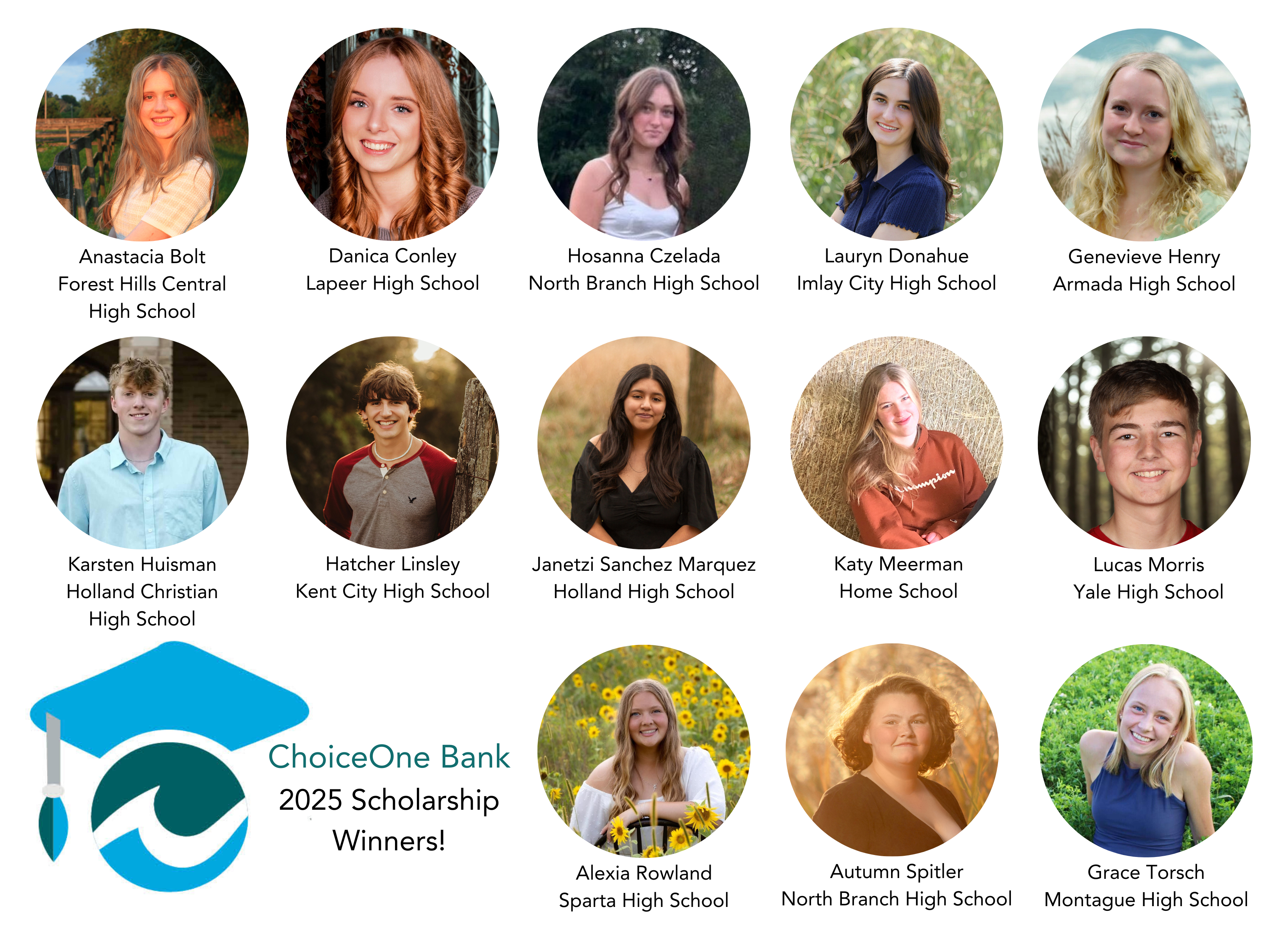 2025 ChoiceOne Scholarship Winners 2025 ChoiceOne Scholarship Winners