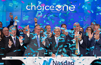 ChoiceOne Celebrates 125th Anniversary Ringing Nasdaq Opening Bell