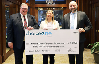 ChoiceOne Bank Announces Kiwanis Inclusive Playground Commitment
