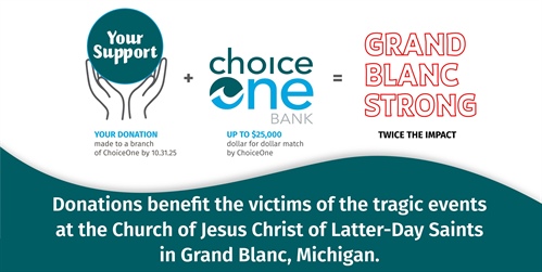 ChoiceOne Bank Collects Donations Supporting Grand Blanc Tragedy Victims