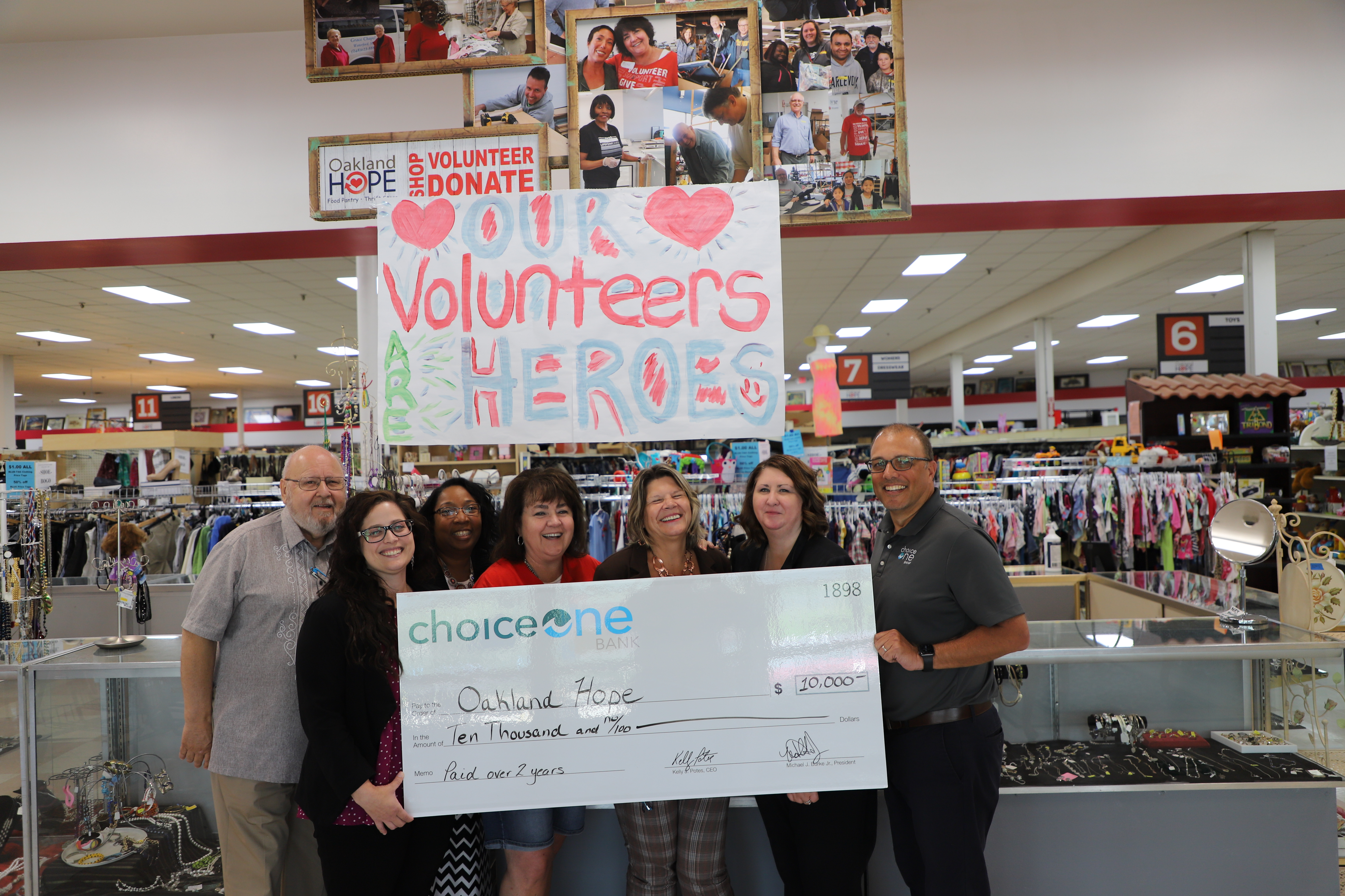 ChoiceOne delivers funds through check to Oakland Hope 